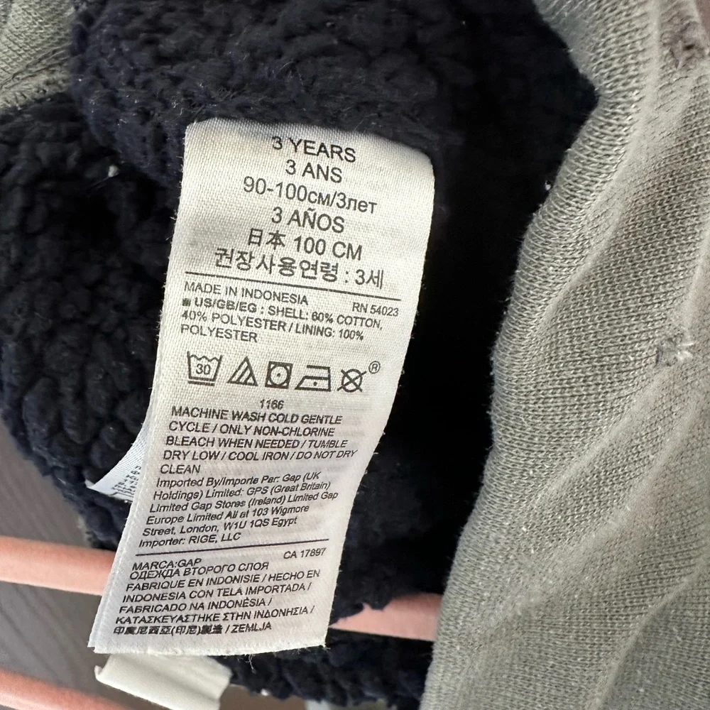 3/$15 GAP Baby Sherpa-Lined Jogger Sweatpants Gray Size 3 Years Warm Fleece Pant